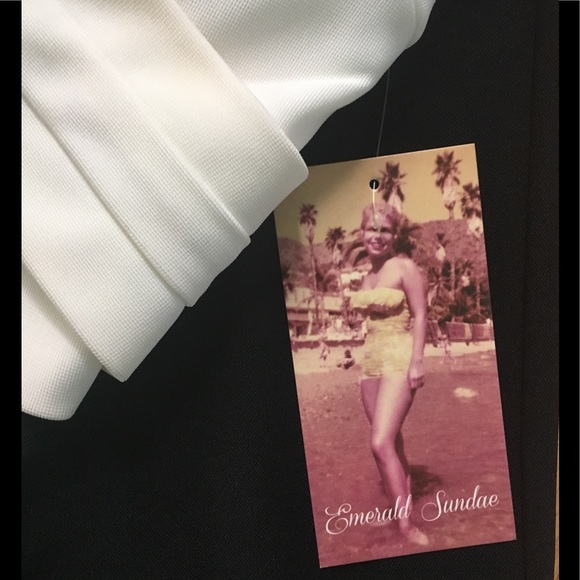 Black and White Two-Piece Mini Dress - Picture 2 of 7